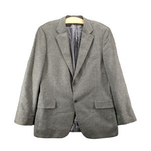 John W. Nordstrom Men's Blazer Suit Jacket Gray 44L 2-Button Cashmere Silk